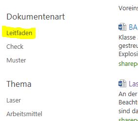 Ausschnitt Sharepoint Leitfaden