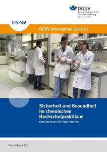 Bild Titelseite DGUV Information Sicherheit im Chemischen Hochschulpraktikum_S10_201211